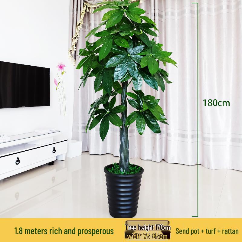 Large Artificial Money Tree Decorative Indoor Plant - Fake Green Bonsai for Living Room Floor