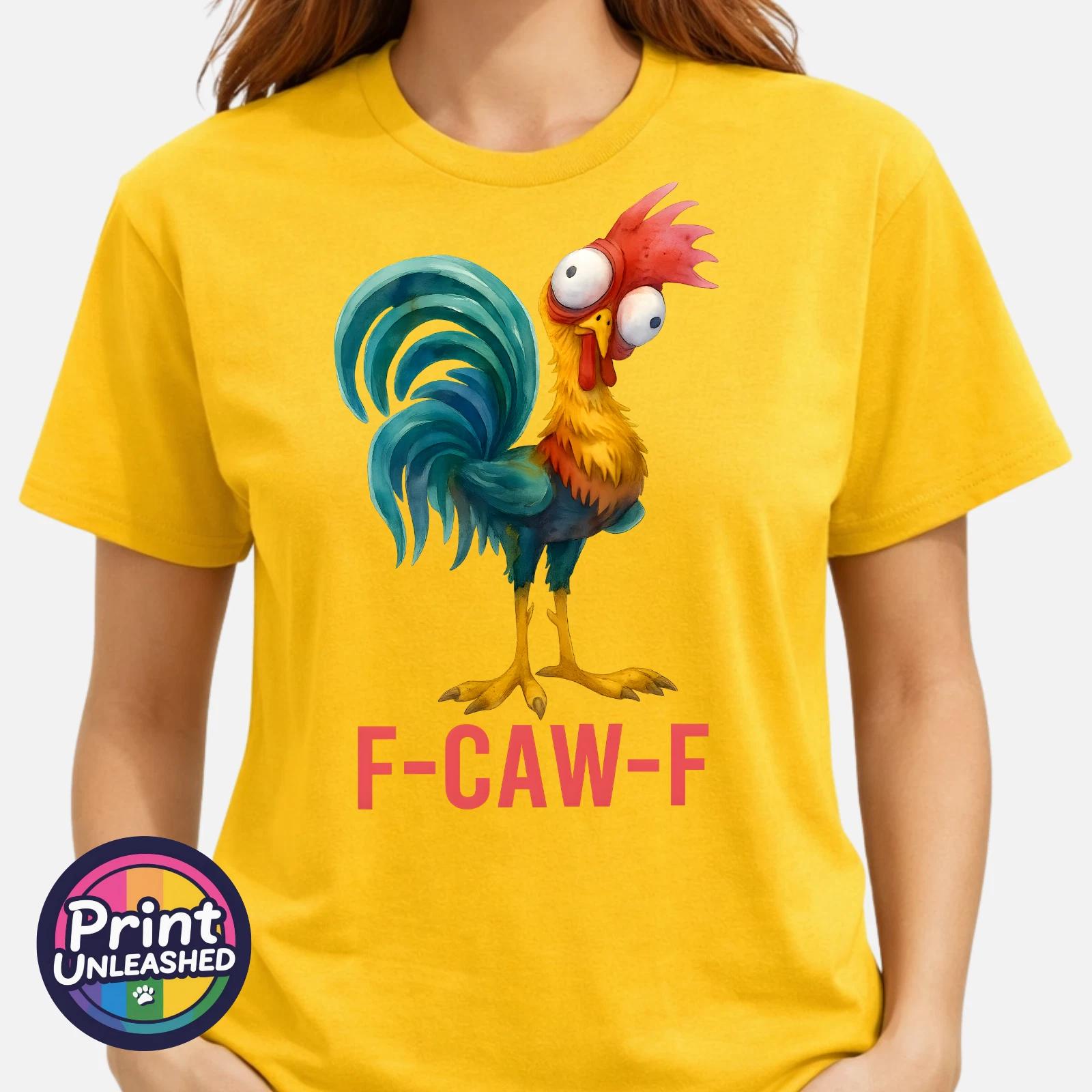 Funny F-CAW-F T-Shirt Chicken Graphic Unisex S-2XL Funny Slogan Tee Quirky Gift 3XL