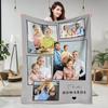 Custom Blanket with Words Picture Collage Customized Blankets,Birthday Souvenir Gifts Personalized Throw Blanket for Father, Mom