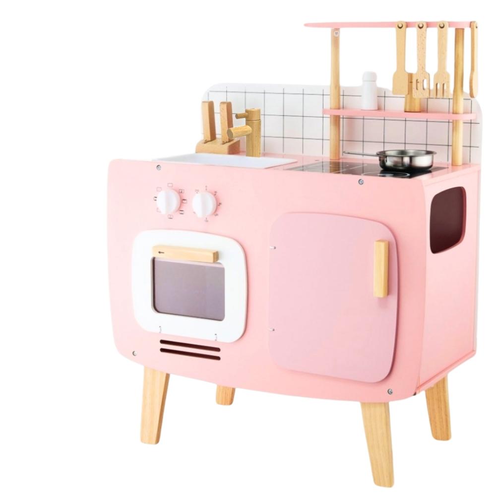 Children's kitchen, wooden stove, retro girl's set + accessories