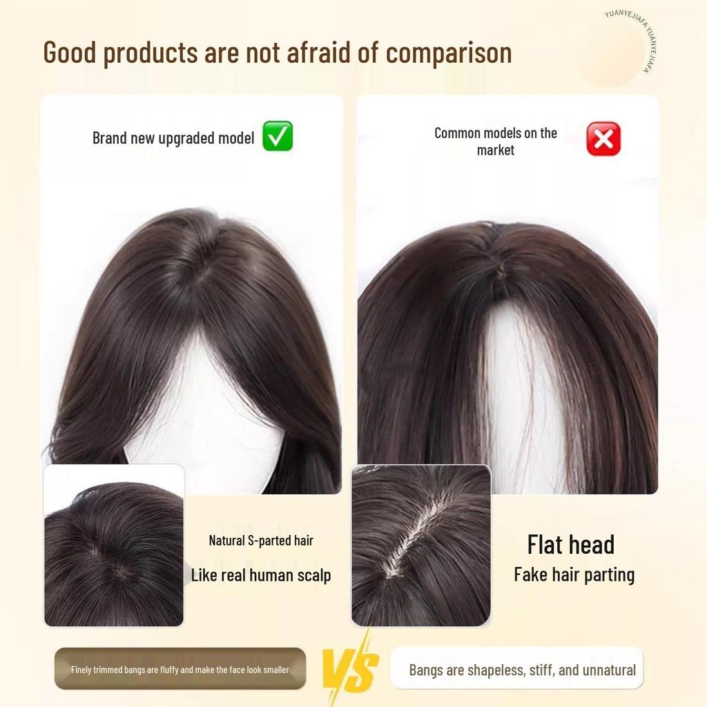 Black Long Straight Wig for Women - Realistic Hairline, Traceless, Middle Part, Daily Wear, Full Head Coverage