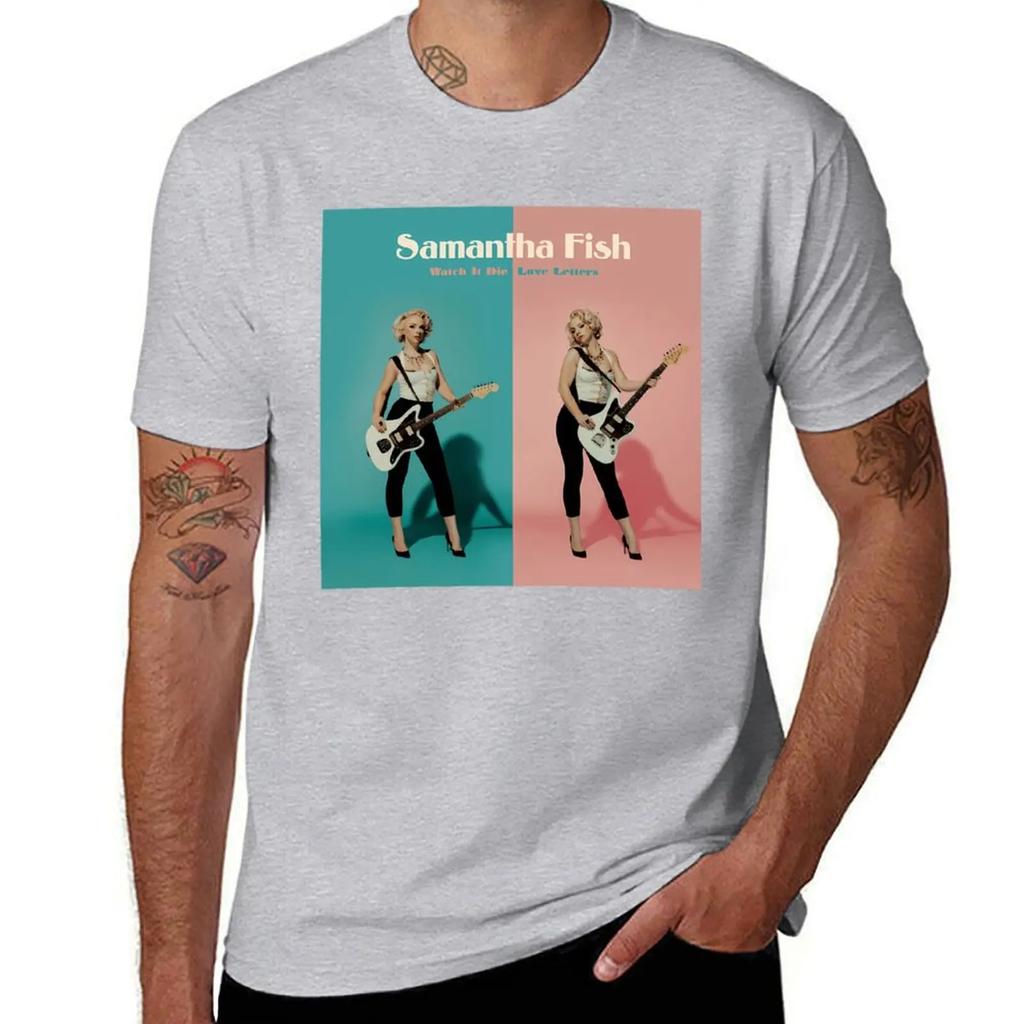 Samantha Fish Musica Cantante Band Maglietta neri taglie forti top magliette magliette grafiche ragazzi bianchi Maglietta in cotone da uomo