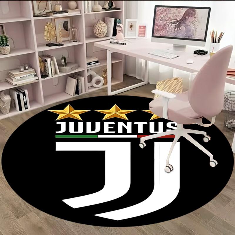 1pc Football Team (12) Print Round Carpet Chair Round Carpet Suitable for Bedroom Living Room Home Decorative Carpet