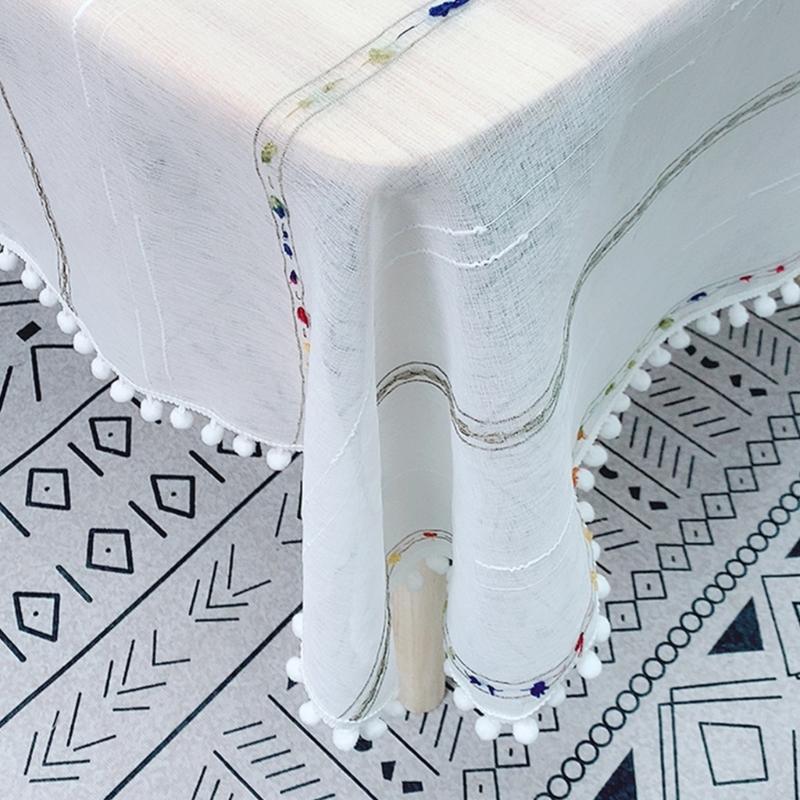 Polyester Tablecloth Soft Draping Waterproof for Parties Picnics Home Use