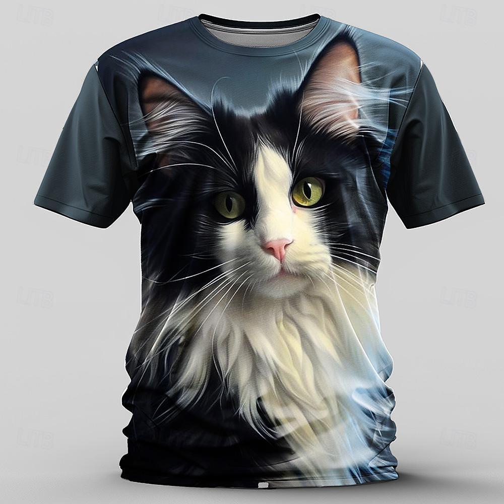 Men's Graphic Animal T Shirt Retro Shirts Short Sleeve T shirt 3D Print Crew Neck Shirt Vintage Fashion Designer Outdoor Daily