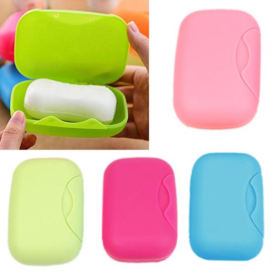 Candy Color Travel Soap Dish Box Portable Case Holder Container Bathroom Tool