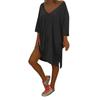 Women V Neck   Beach Cover Plus Size Ladies Baggy Dress