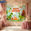 Multicolor Gifts Dinosaur Birthday Party Backdrop, Polyester Banner for Photo Background & Decor