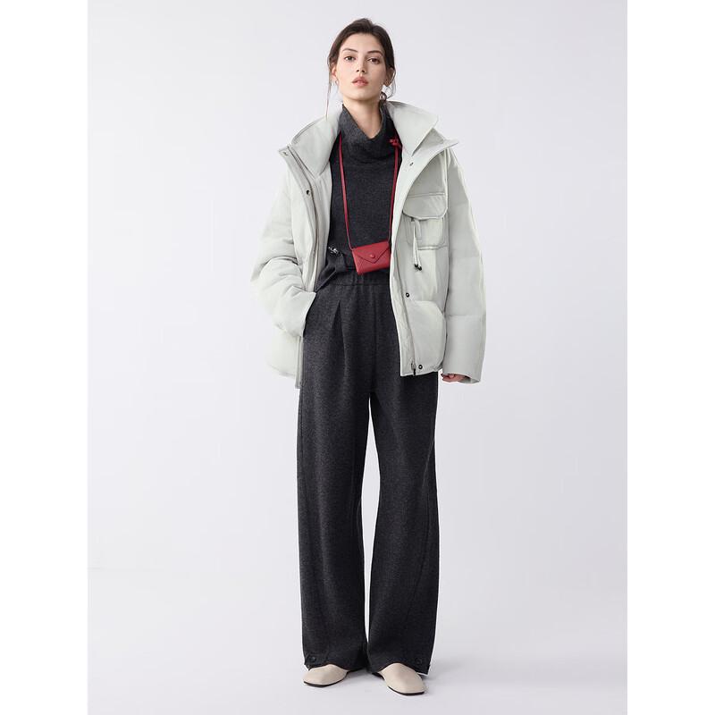 ELLE Women's Workwear Lapel Short Duck Down Jacket