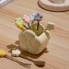Creative  Stainless Steel Fruit Fork Table Decoration Ornament Ceramic Storage Jar Set Exquisite Afternoon Tea Knife Fork