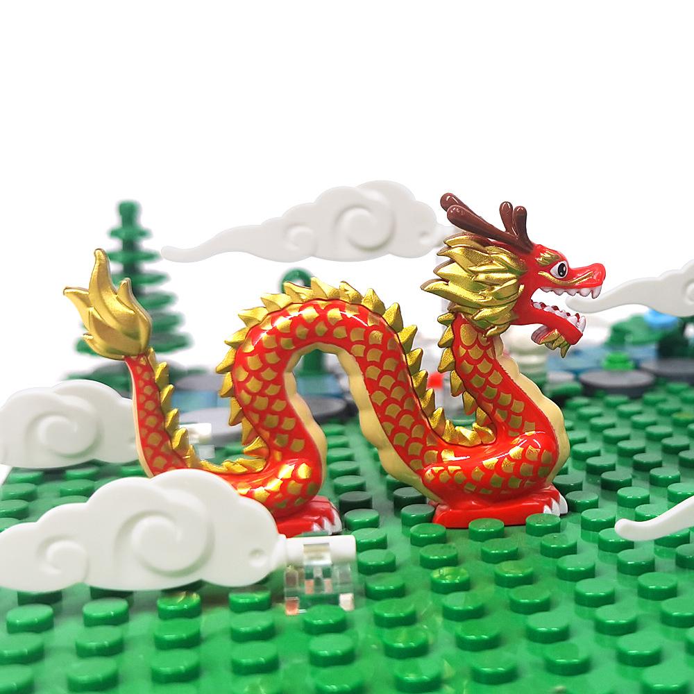 Small Particle Assembly Building Block Animal Oriental Dragon Spare Parts Scene Ornament Toy