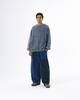 ANGLAN Curved Panel Washed Sweat Shirt - Blue