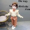 Completi da bambina Vestiti primaverili e autunnali Decorazione con fiocco carino Monopetto Maniche lunghe Confortevole Leggero e traspirante Set due pezzi