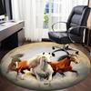 1PC Horse Office Round Area Rug, Mat Suitable For Office, Under Office Chairs Bedroom Living Room Home Decor, Room Deco