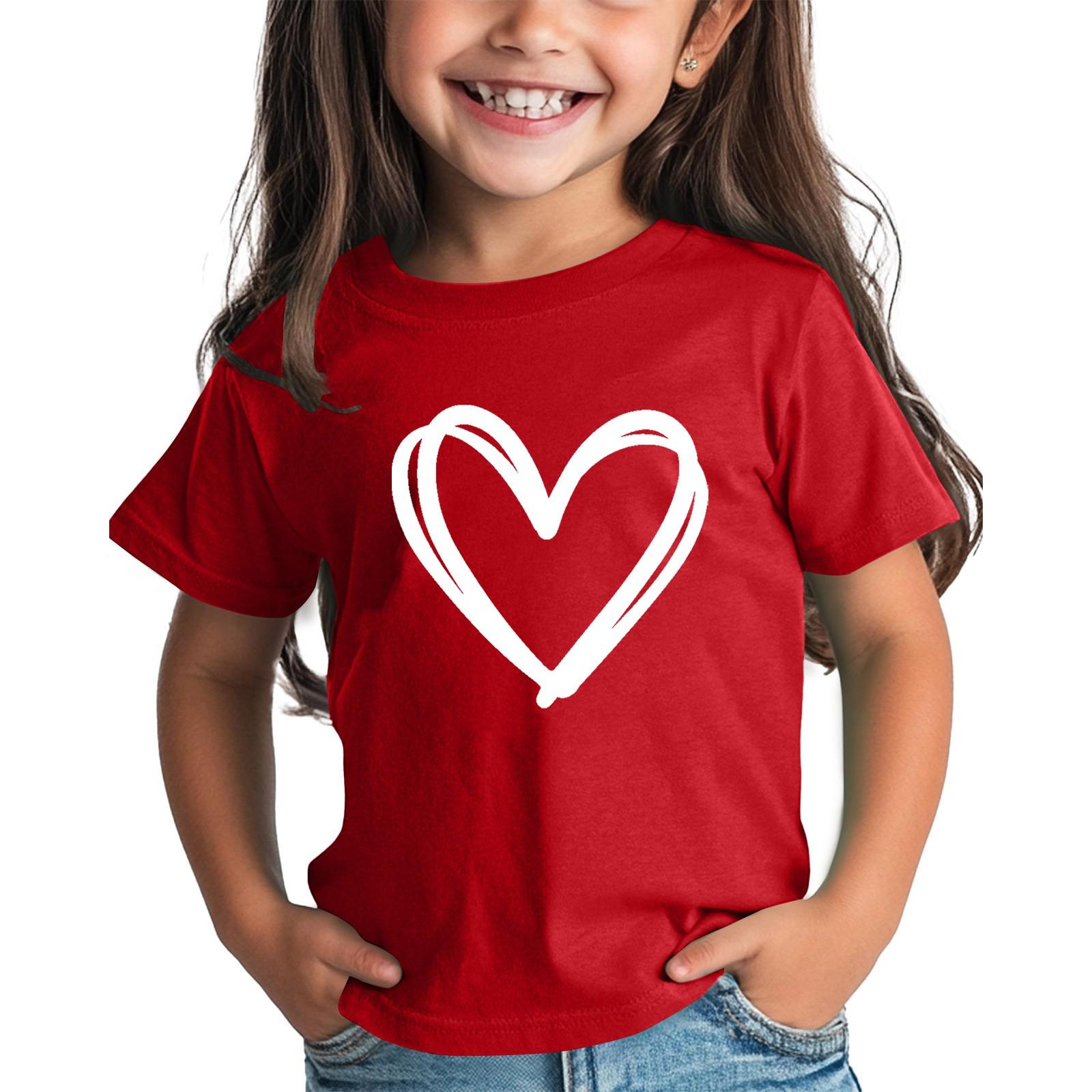 

Рубашка на День святого Валентина для малышей, девочек и мальчиков, милые футболки с сердечками, детские футболки на День святого Валентина 160 винный