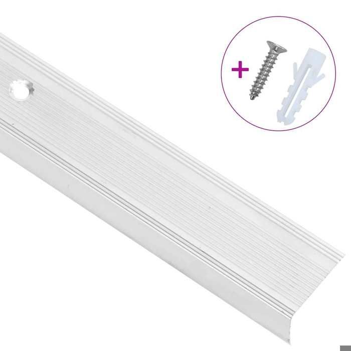 VidaXL Stair Nosing L-shape 15 Pcs Aluminium 100 Cm Silver, Stair Steps, Stair Edges, Stair Profiles, 146756