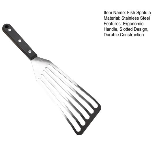 Fried Fish Spatula Pancake Turner Stainless Steel Cooking Spatula with Non-Slip Handle