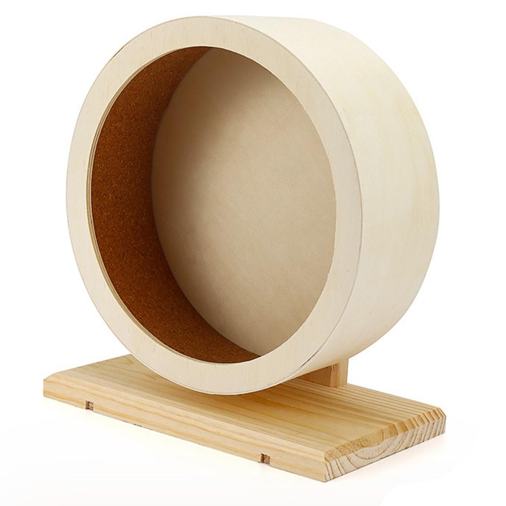 Leises Holz Hamster Laufrad mit Korkauskleidung für Sichere und Komfortable Kleintier Bewegung Unterhaltung Rollenspielzeug