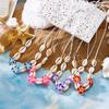 Bohemian Cowrie Shell Necklace Y2K Aesthetic Pink Plumeria Flowers Summer Beach Choker for Women Hawaiian Vacation Jewelry Gift