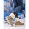 Warm Snow Boots Women's Winter 2025 New Belt Buckle Side Zipper Plus-size Fleece Cotton Shoes