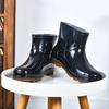 Rain shoes men's short rain boots medium tube high tube rain shoes non-slip waterproof thickened wear-resistant low-top overshoes