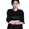 pure cotton black short-sleeved t-shirt women's new student large size loose casual and versatile couple's clothing men's and women's tops