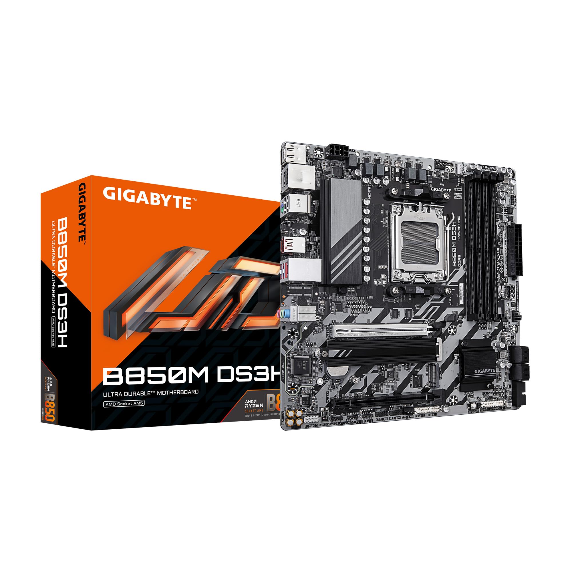 

GIGABYTE B850M DS3H MicroATX for AMD Ryzen motherboard for small PCs MB6678 - General-purpose