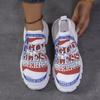 Autumn Prints Platform Sneakers for Women Plus Size Breathable Mesh White Sneakers Woman Slip On Thickbottom Vulcanized Shoes
