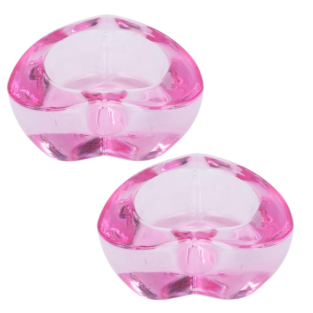 2 ks Kelímek na krystaly na nehty Zesílená nádobka na tekutý pudr Dappenova miska Vysoká průhlednost Sklo ve tvaru srdce