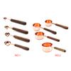 4pcs Liquid Ingredients Measuring Spoons Cups Walnut Handle Portable Bartending Gadgets