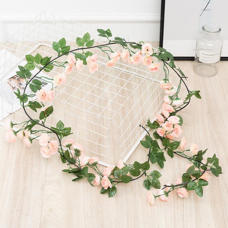 Elegant 69-head White Rose Artificial Vine For Wedding And Home Decoration