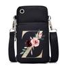 Gold Color Letters A B C D Mini Mobile Phone Bag Pink Flower Alphabet Vertical Handbag 26 Initials Flower Woman Purse Handbags