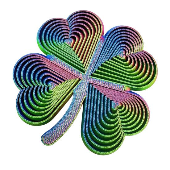 

3D Printed Sensory Fidget Toy Four-Leaf Clover Shaped Whirling Spiral Toy Stress Relief Spinning Toy for Office Desk