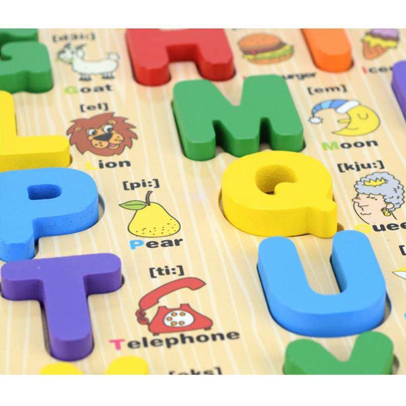 Quality Children Wooden Toy Alphabet Jigsaw Puzzle Educational Gift**