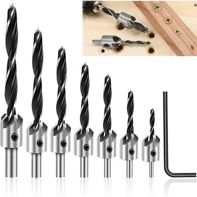 Hand Drill Tool HSS Countersink Hole Cutter Drill Bit Woodworking Chamfer Drill Counterbore Reamer