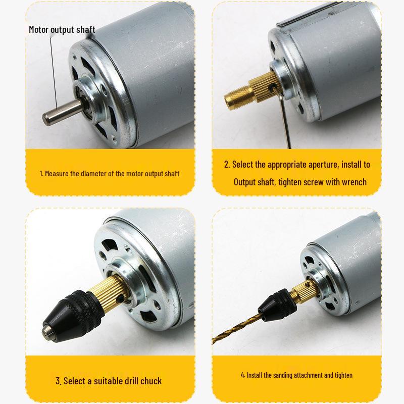 Multi-Spec Copper Drill Chuck: Self-tightening M8/M7, Multi-purpose for Mini Electric Drill