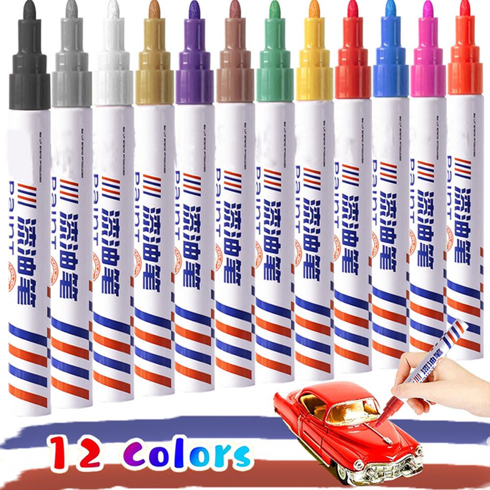 Oil Based Paint Markers,Auto Paint Car Scratch Repair Pen,Oil Paint Pens For Rock Painting, Glass, Wood, Plastic, Metal, Ceramic