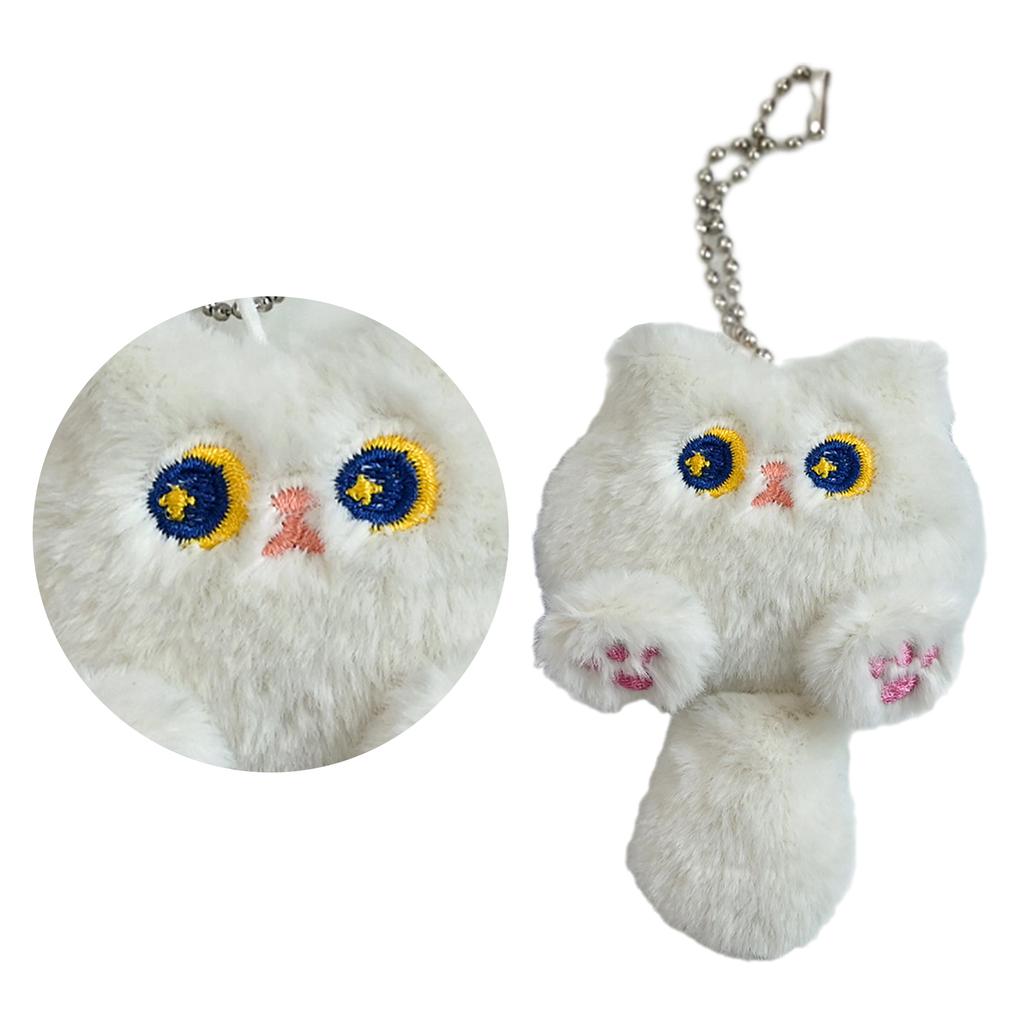 Plush Cat Keychain Cartoon Animal Pendant Keyring Fashionable Stuffed Doll Key Rings Jewelry for Backpacks and Phones