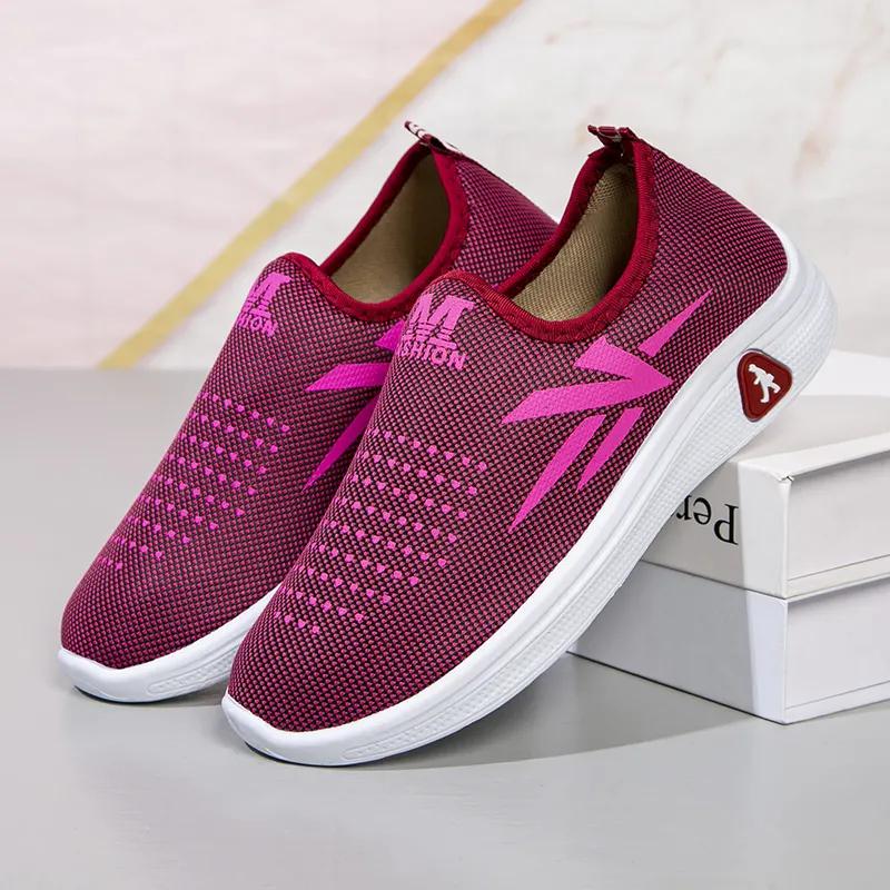 women fashion sweet plus size light weight blue comfort spring slip on loafers lady casual summer office work hotel shoes ga356