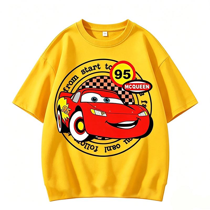Cars Summer 2026 boys T-Shirt Lightning McQueen Short Sleeve for Boys and Girls Combinable with Everything