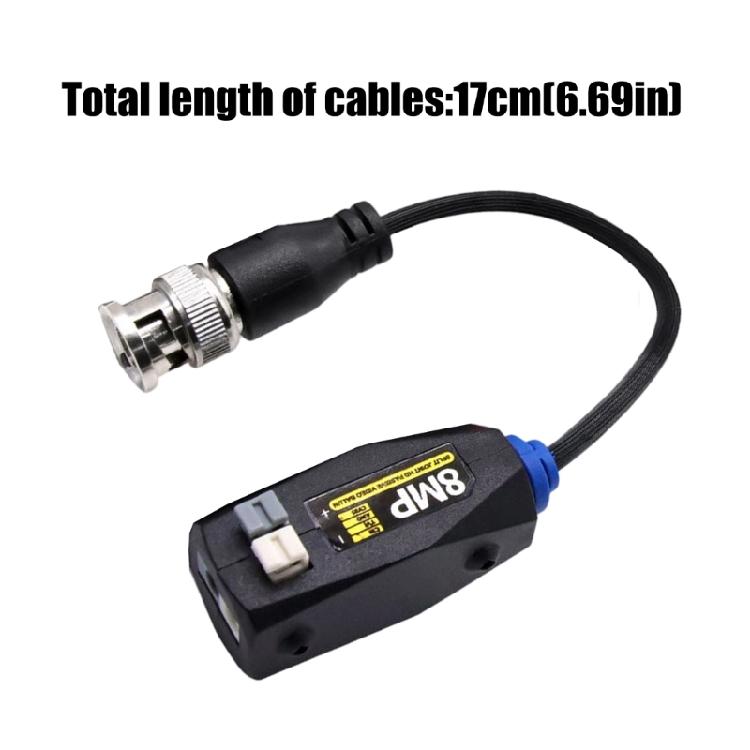 Cat5E Cat6 CCTV Video Balun Set with BNC Male Plugs and Compactly Press Fit Terminals Body for DVR Camera Video Transmission Projects Use