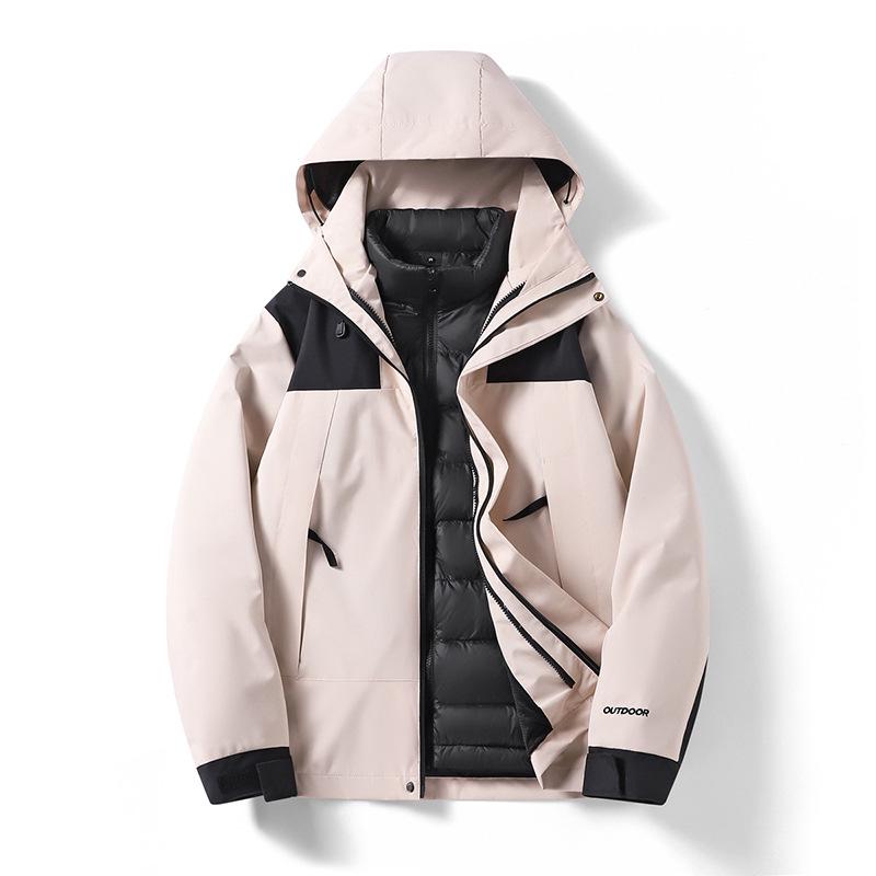 Teen Outdoor Colorblock 3-in-1 Waterproof Windbreaker with Detachable Hood