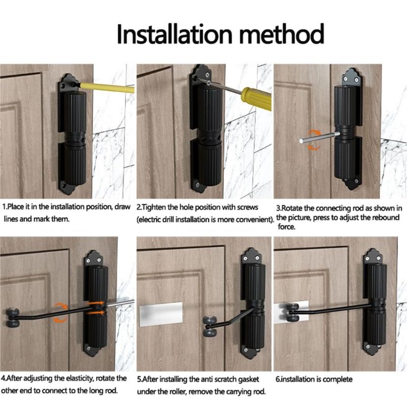 Self Closing Door Mechanism Aluminum Door Closure Safe & Convenient Door Control System for House & Commercial Setting
