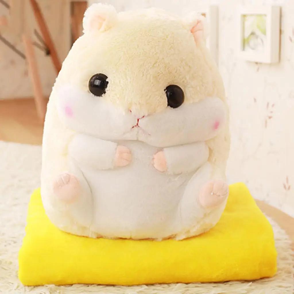 Stuffed Hamster Throw Pillow, Portable Blanket Bolster, Sofa Bed Animal Toy Pillow