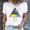 Women's Fashion Casual Top Geometric Printed T-shirt Short Sleeve T-shirt Harajuku Tops Graphic T Shirts Summer Polyester Fabric