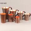 Handcrafted Vintage Copper Coffee Mug,Thickened Woven Handle Hammer Texture Cold Drink Cup,Friends Gifts Tea Cup Tableware