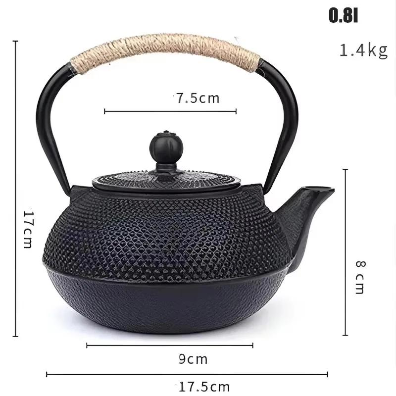 Japanese Cast Iron Tea Teapot Outdoor Kettle with Filter Boiling Water Teapot Kettle for Oolong Kung Fu Puer Tea Kitchen Teaware
