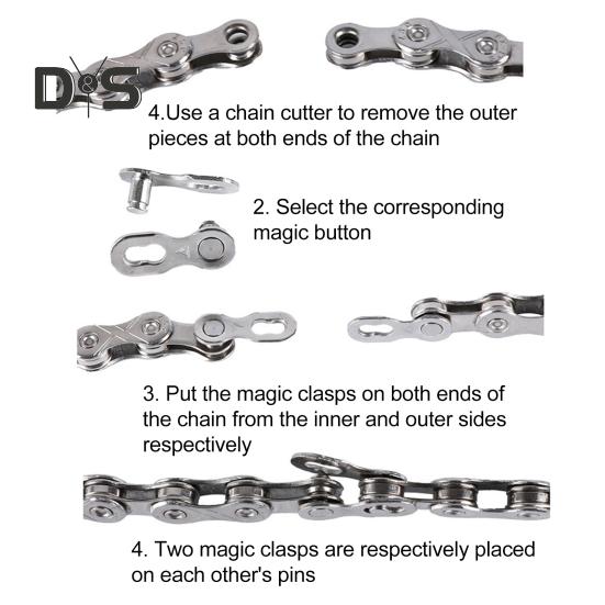Chain Link Connector Metal Tensile Break-Proof Bike Chain Buckle Easy Disassembly Bike Chain Buckle for 8/9/10/11/12-Speed Chains