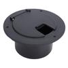   Round Electric Cable Cover Snap Lock Door, High Grade ABS Material, Easy Installation, Neat Look, 3-1Celsius2in Interface RV Trailer Black, For Outd