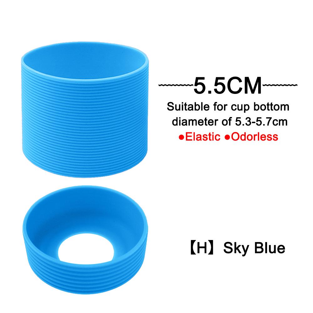 2Pc/Set 5.5cm 15 Colour Threaded Soft Silicone Cup Sleeve Bottom Heat Insulated Resistant Ring Sheath Anti Slip Good Toughness